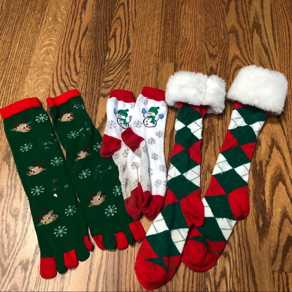 Lot of 3 Holiday Socks